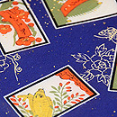 花札の染め名古屋帯　質感・風合