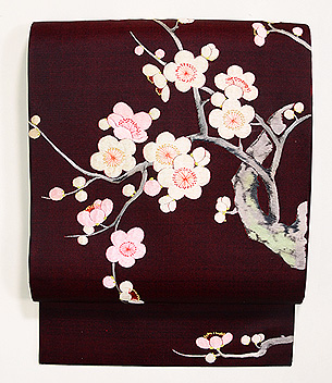 梅樹の刺繍名古屋帯