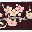 梅樹の刺繍名古屋帯　前柄
