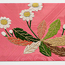 たんぽぽの絽刺し帯　前柄