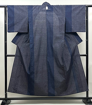 縦割り絣綿薩摩の単衣