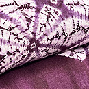 菊花文様紫紺染め木綿の単衣　質感・風合