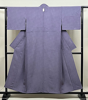 鮫小紋ひとつ紋紫の単衣