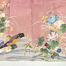 鴛鴦と花々の紗一つ紋訪問着　質感・風合