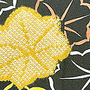 紅葉文松葉色の羽織　質感・風合