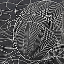 黒地糸巻きと手毬文の羽織　質感・風合