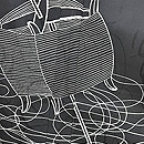 黒地糸巻きと手毬文の羽織　質感・風合