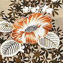椿に菊、紅葉文様お散歩着