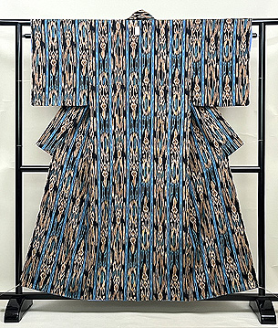 太子間道文様のお召し袷