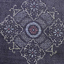 変わり菱紋結城縮の道中着　質感・風合