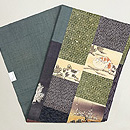 雪中仔犬松梅文様寄せ裂の名古屋帯　帯裏