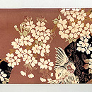 桜に雀文様名古屋帯　前柄