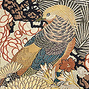 松と梅、雉の風景織り名古屋帯　質感・風合