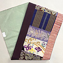 菖蒲の刺繍と織りの継ぎ名古屋帯　帯裏