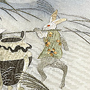 ススキと満月、宴への道刺繍名古屋帯　質感・風合