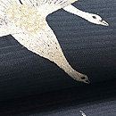 雁と芦の刺繍絽縮緬名古屋帯　質感・風合