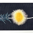 黒地あざみの絽名古屋帯　前柄