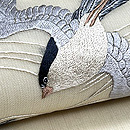 燕刺繍の袋帯　質感・風合