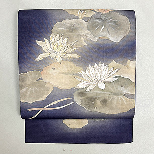 蓮文様夏名古屋帯