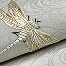 蜻蛉柄開き名古屋帯　質感・風合