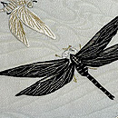 蜻蛉柄開き名古屋帯　質感・風合