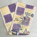 スワトウに唐花刺繍の名古屋帯　帯裏