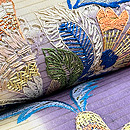スワトウに唐花刺繍の名古屋帯　質感・風合