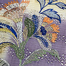 スワトウに唐花刺繍の名古屋帯　質感・風合