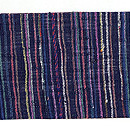 浦野理一作 縦節紬茶色に繋ぎ糸の半巾帯　前柄