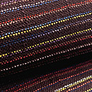 浦野理一作 縦節紬茶色に繋ぎ糸の半巾帯　質感・風合