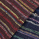 浦野理一作 縦節紬茶色に繋ぎ糸の半巾帯　質感・風合