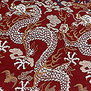 錆朱地雲龍紋の袋帯　質感・風合
