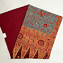 インドネシア青地バティックの名古屋帯　帯裏