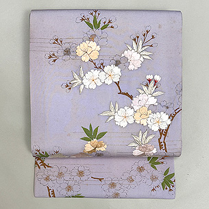 八重桜の刺繍名古屋帯