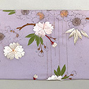 八重桜の刺繍名古屋帯　前柄