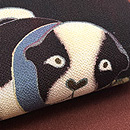 桃太郎文様縮緬の名古屋帯 質感・風合