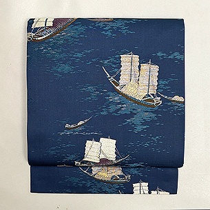 帆船の織り名古屋帯
