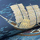 帆船の織り名古屋帯　質感・風合