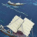 帆船の織り名古屋帯　質感・風合