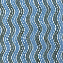 松原与七作　波に変わり大小霰藍型染め　大島着尺(単衣)