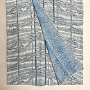 松原工房　樹々の林文様に松文の単衣付下