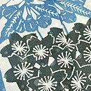 松原工房　縦縞に桜柳文様単衣付下