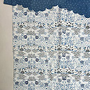 松原工房 松原福与作 大小霰に瓢箪、水車、花々文様袷付下