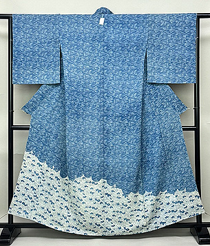 松原工房 松原福与作 梅桜松葉文様袷付下