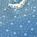松原工房 大小霰に波濤文付下