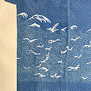 松原工房 大小霰に波濤文付下