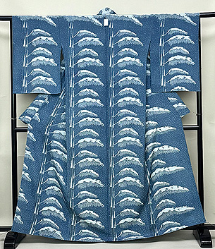 松原工房 雪持ち笹文様付下