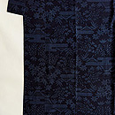 本場結城紬 木の葉にエ霞文様袷