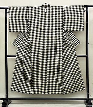 伊兵衛織 弁慶格子単衣