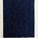 紺色漆織変わり菊唐草小紋